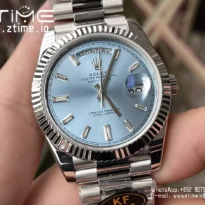 Rolex Day Date 40 SS 228236 KF 1:1 Best Edition Ice Blue Crystal Dial(Gain Weight) - Super Clone Watch | 1:1 Best Version