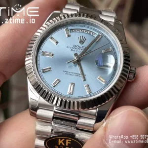 Rolex Day Date 40 SS 228236 KF 1:1 Best Edition Ice Blue Crystal Dial(Gain Weight) - Super Clone Watch | 1:1 Best Version