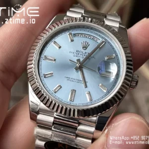 Rolex Day Date 40 SS 228236 KF 1:1 Best Edition Ice Blue Crystal Dial(Gain Weight) - Super Clone Watch | 1:1 Best Version