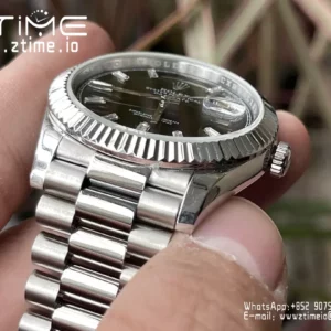 Rolex Day Date 40 SS 228239 KF 1:1 Best Edition Black Crystal Dial (Gain Weight) - Super Clone Watch | 1:1 Best Version
