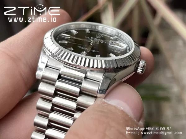 Rolex Day Date 40 SS 228239 KF 1:1 Best Edition Black Crystal Dial (Gain Weight) - Super Clone Watch | 1:1 Best Version