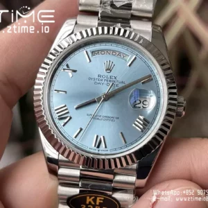 Rolex Day Date 40 SS 228239 KF 1:1 Best Edition Blue Roman Dial (Gain Weight) - Super Clone Watch | 1:1 Best Version
