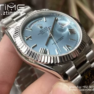 Rolex Day Date 40 SS 228239 KF 1:1 Best Edition Blue Roman Dial (Gain Weight) - Super Clone Watch | 1:1 Best Version