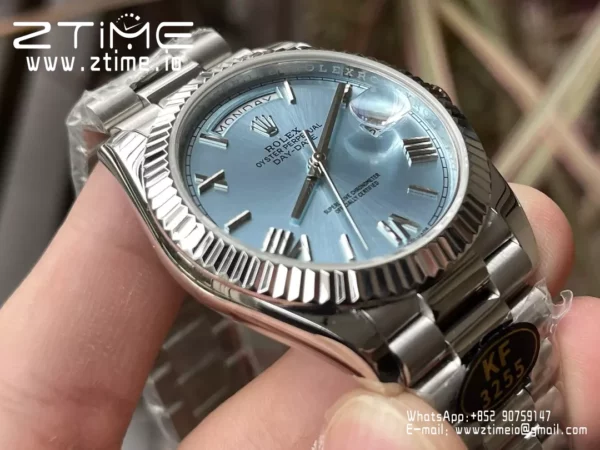 Rolex Day Date 40 SS 228239 KF 1:1 Best Edition Blue Roman Dial (Gain Weight) - Super Clone Watch | 1:1 Best Version