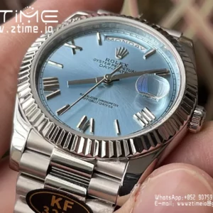 Rolex Day Date 40 SS 228239 KF 1:1 Best Edition Blue Roman Dial (Gain Weight) - Super Clone Watch | 1:1 Best Version