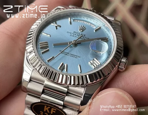 Rolex Day Date 40 SS 228239 KF 1:1 Best Edition Blue Roman Dial (Gain Weight) - Super Clone Watch | 1:1 Best Version