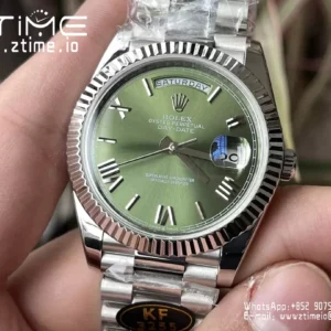 Rolex Day Date 40 SS 228239 KF 1:1 Best Edition Green Roman Dial (Gain Weight) - Super Clone Watch | 1:1 Best Version