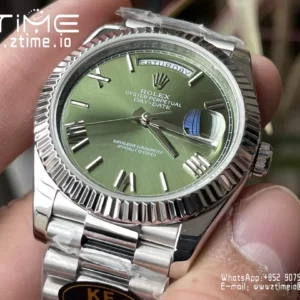 Rolex Day Date 40 SS 228239 KF 1:1 Best Edition Green Roman Dial (Gain Weight) - Super Clone Watch | 1:1 Best Version