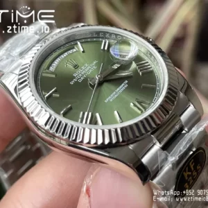 Rolex Day Date 40 SS 228239 KF 1:1 Best Edition Green Roman Dial (Gain Weight) - Super Clone Watch | 1:1 Best Version