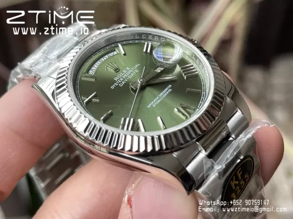 Rolex Day Date 40 SS 228239 KF 1:1 Best Edition Green Roman Dial (Gain Weight) - Super Clone Watch | 1:1 Best Version