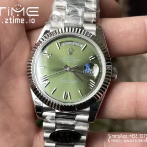Rolex Day Date 40 SS 228239 KF 1:1 Best Edition Green Roman Dial (Gain Weight) - Super Clone Watch | 1:1 Best Version