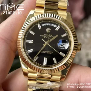Rolex Day Date 40 YG 228238 KF 1:1 Best Edition Black Crystal Dial(Gain Weight) - Super Clone Watch | 1:1 Best Version