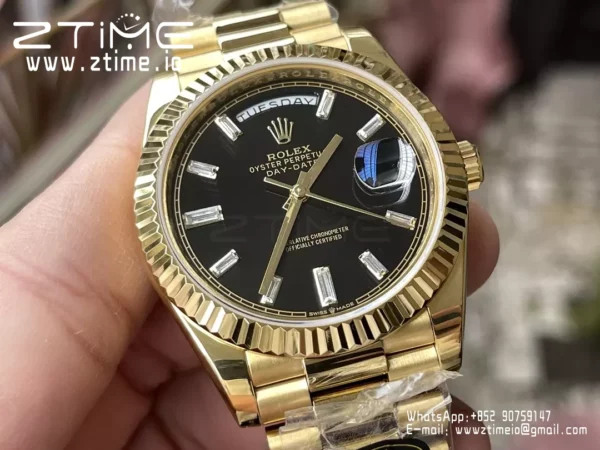 Rolex Day Date 40 YG 228238 KF 1:1 Best Edition Black Crystal Dial(Gain Weight) - Super Clone Watch | 1:1 Best Version