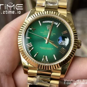 Rolex Day Date 40 YG 228238 KF 1:1 Best Edition Green Ombre Dial (Gain Weight) - Super Clone Watch | 1:1 Best Version