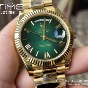 Rolex Day Date 40 YG 228238 KF 1:1 Best Edition Green Ombre Dial (Gain Weight) - Super Clone Watch | 1:1 Best Version