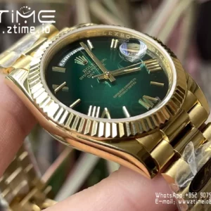 Rolex Day Date 40 YG 228238 KF 1:1 Best Edition Green Ombre Dial (Gain Weight) - Super Clone Watch | 1:1 Best Version