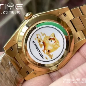 Rolex Day Date 40 YG 228238 KF 1:1 Best Edition Green Roman Dial  (Gain Weight) - Super Clone Watch | 1:1 Best Version