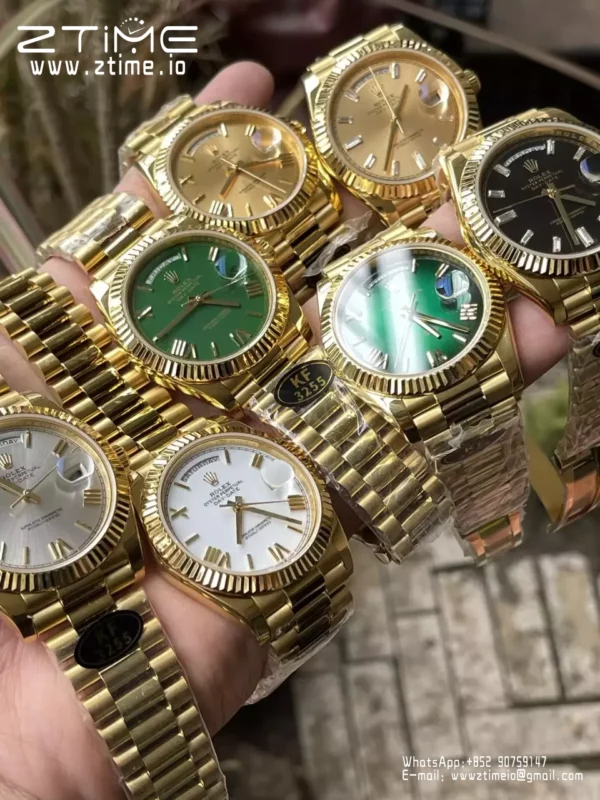 Rolex Day Date 40 YG 228238 KF 1:1 Best Edition White Roman Dial  (Gain Weight) - Super Clone Watch | 1:1 Best Version