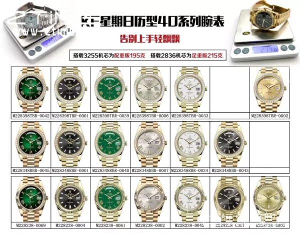 Rolex Day Date 40 YG 228238 KF 1:1 Best Edition White Roman Dial  (Gain Weight) - Super Clone Watch | 1:1 Best Version