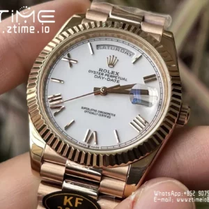 Rolex Day Date 40 RG 228238 KF 1:1 Best Edition White Roman Dial  (Gain Weight) - Super Clone Watch | 1:1 Best Version