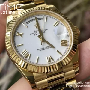 Rolex Day Date 40 YG 228238 KF 1:1 Best Edition White Roman Dial  (Gain Weight) - Super Clone Watch | 1:1 Best Version