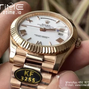 Rolex Day Date 40 RG 228238 KF 1:1 Best Edition White Roman Dial  (Gain Weight) - Super Clone Watch | 1:1 Best Version