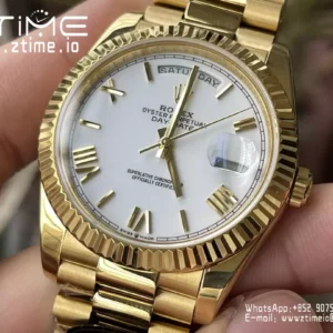 Rolex Day Date 40 YG 228238 KF 1:1 Best Edition White Roman Dial  (Gain Weight) - Super Clone Watch | 1:1 Best Version