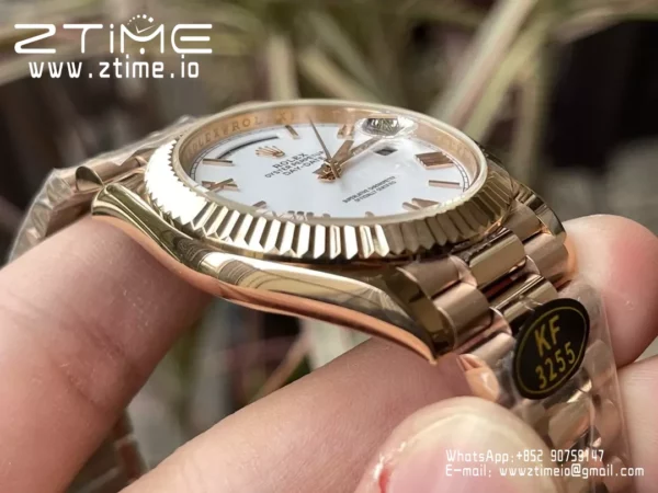 Rolex Day Date 40 RG 228238 KF 1:1 Best Edition White Roman Dial  (Gain Weight) - Super Clone Watch | 1:1 Best Version