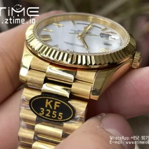 Rolex Day Date 40 YG 228238 KF 1:1 Best Edition White Roman Dial  (Gain Weight) - Super Clone Watch | 1:1 Best Version