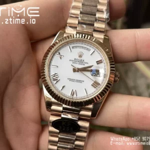 Rolex Day Date 40 RG 228238 KF 1:1 Best Edition White Roman Dial  (Gain Weight) - Super Clone Watch | 1:1 Best Version