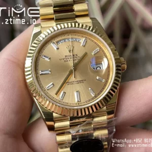 Rolex Day Date 40 YG 228238 KF 1:1 Best Edition YG Crystal Dial (Gain Weight) - Super Clone Watch | 1:1 Best Version