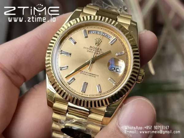 Rolex Day Date 40 YG 228238 KF 1:1 Best Edition YG Crystal Dial (Gain Weight) - Super Clone Watch | 1:1 Best Version