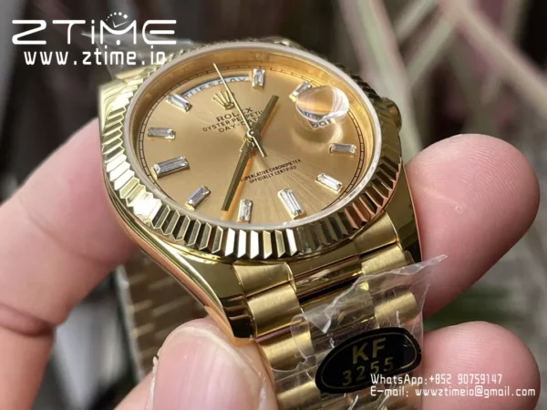 Rolex Day Date 40 YG 228238 KF 1:1 Best Edition YG Crystal Dial (Gain Weight) - Super Clone Watch | 1:1 Best Version