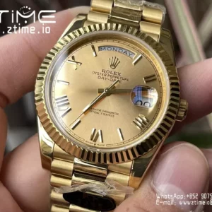 Rolex  Day Date 40 YG 228238 KF 1:1 Best Edition YG Roman Dial  (Gain Weight) - Super Clone Watch | 1:1 Best Version