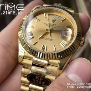 Rolex  Day Date 40 YG 228238 KF 1:1 Best Edition YG Roman Dial  (Gain Weight) - Super Clone Watch | 1:1 Best Version