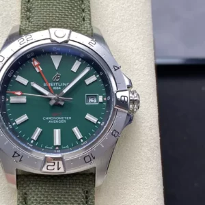 Breitling Avenger Automatic GMT 44 BLS Factory 1:1 Best Edition Green Dial Green Nylon Strap - Super Clone Watch | 1:1 Best Version