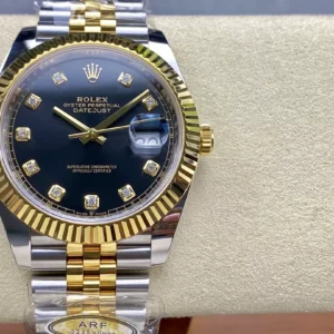 Rolex DateJust 126333-0006 41mm ARF 1:1 Best Edition Black Diamonds Dial on Jubilee Bracelet (Tungsten Heavy Versio) - Super Clone Watch | 1:1 Best Version