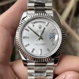 Rolex Day Date 40 SS 228239 KF 1:1 Best Edition Silver Crystal Dial(Gain Weight) - Super Clone Watch | 1:1 Best Version
