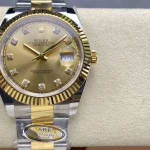 Rolex DateJust 126333-0011 41mm ARF 1:1 Best Edition YG Diamonds Dial on Oyster Bracelet  (Tungsten Heavy Versio) - Super Clone Watch | 1:1 Best Version