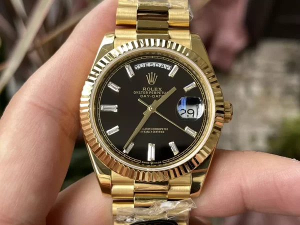 Rolex Day Date 40 YG 228238 KF 1:1 Best Edition Black Crystal Dial(Gain Weight) - Super Clone Watch | 1:1 Best Version