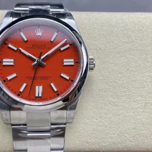 Rolex Oyster Perpetual 124300 41mm VSF 1:1 Best Edition 904L Steel Red Dial on SS Bracelet - Super Clone Watch | 1:1 Best Version