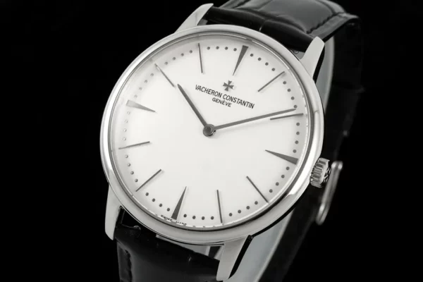 VC Patrimony 81180 SS KZF Best Edition White Dial on Black Leather Strap - Super Clone Watch | 1:1 Best Version