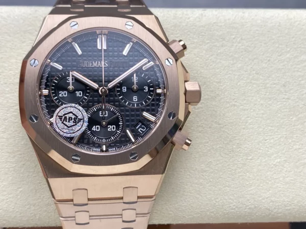 AP Royal Oak Chrono 26240 RG APSF 1:1 Best Edition Black Dial on RG Bracelet SA4401 - Super Clone Watch | 1:1 Best Version