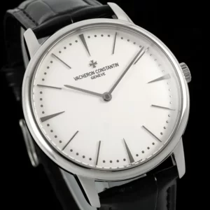 VC Patrimony 81180 SS KZF Best Edition White Dial on Black Leather Strap - Super Clone Watch | 1:1 Best Version