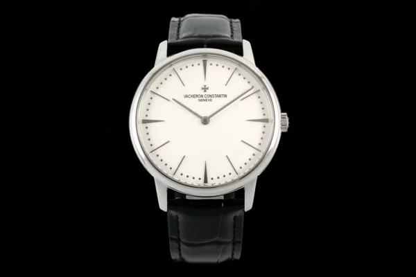 VC Patrimony 81180 SS KZF Best Edition White Dial on Black Leather Strap - Super Clone Watch | 1:1 Best Version