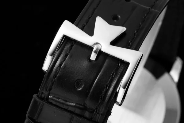 VC Patrimony 81180 SS KZF Best Edition White Dial on Black Leather Strap - Super Clone Watch | 1:1 Best Version
