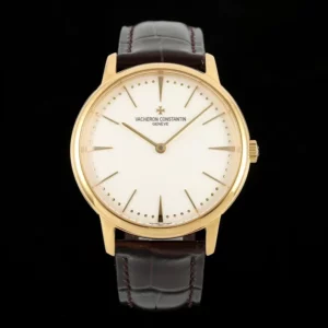 VC Patrimony 81180 YG KZF Best Edition White Dial on Black Leather Strap - Super Clone Watch | 1:1 Best Version