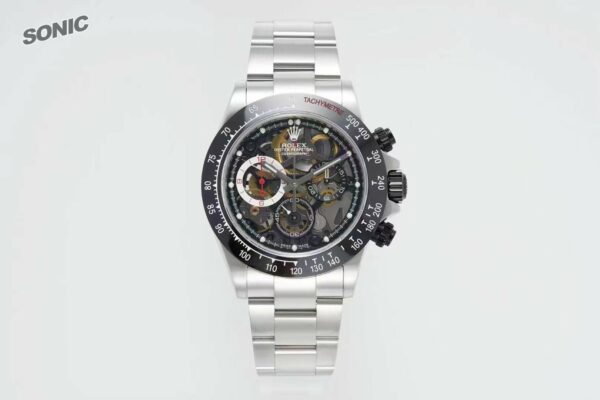 Rolex Daytona Skeleton SONIC Factory Best Edition Ceramic Bezel Skeleton Dial - Super Clone Watch | 1:1 Best Version