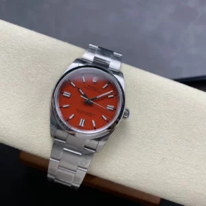 Rolex Oyster Perpetual 126000 36mm VSF 1:1 Best Edition 904L Steel Red Dial on SS Bracelet - Super Clone Watch | 1:1 Best Version
