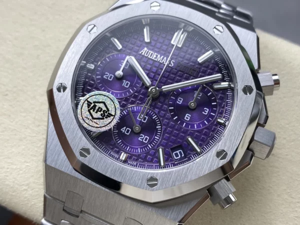 AP Royal Oak Chrono 26240 SS APSF 1:1 Best Edition Purple Dial on SS Bracelet - Super Clone Watch | 1:1 Best Version